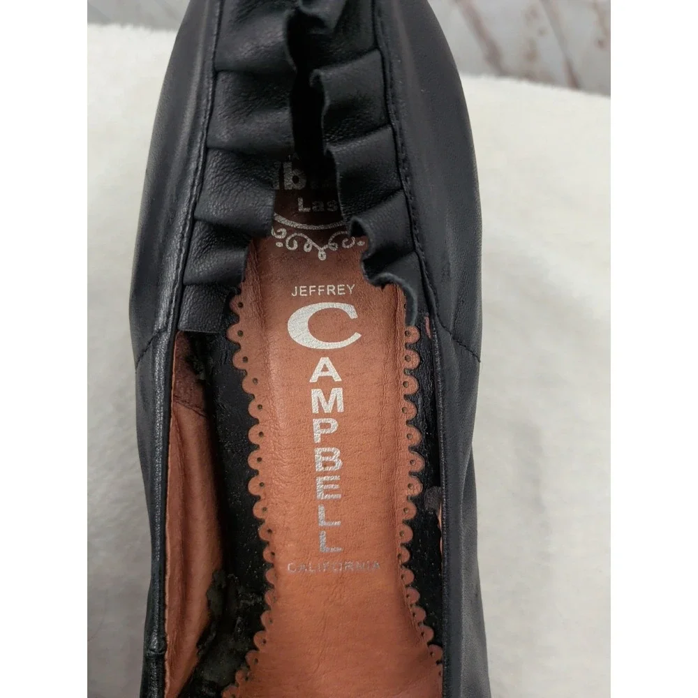 Jeffrey Campbell Ibiza‎ Pacific Leather Ruffle Kitten Heel